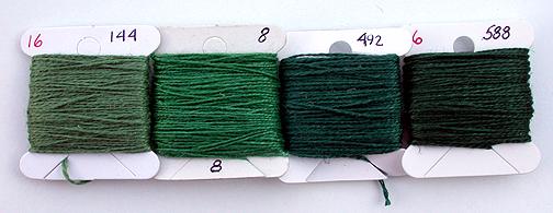 16 weight Linen Sewing Thread Greens